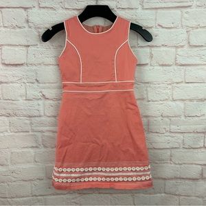 K.C. Parker kids girls dress coral embroidered sheath size 6